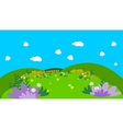 flower on forest landscape vector image vector image