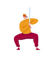 martial art samurai professional fighter katana vector image vector image