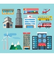 buildings and city transport flat style vector image