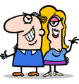 happy man and woman couple cartoon vector image