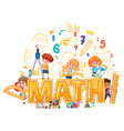 Students character on math logo Royalty Free Vector Image