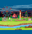scene background design with many rides vector image vector image