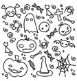 set of objects halloween icons horror holiday vector image vector image