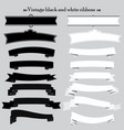 vintage black and white ribbons vector image