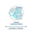 apparel manufacturing turquoise concept icon vector image