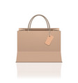 3d paper shopping bag with leather tag vector image
