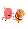 happy smile strong stomach kick burger vector image vector image