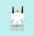 sweet bunny print design with slogan vector image