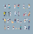 set robot and human in different situations vector image vector image