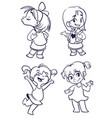 cartoon girls set vector image