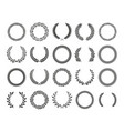 wreath circle black laurel crest with branches vector image