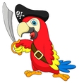 cute parrot pirate cartoon vector image
