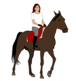 Woman riding horse Royalty Free Vector Image - VectorStock