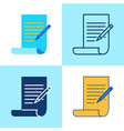 copywriting icon set in flat and line style vector image