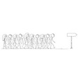 crowd of people following directional arrow vector image vector image