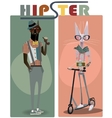 cute fashion hipster dog and cat vector image vector image