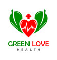 green love health logo vector image vector image