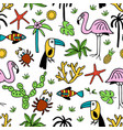 seamless pattern with summer set of isolated cute vector image