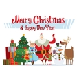 santa claus wife and kids cartoon family vector image vector image