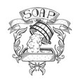 soap maker vintage emblem engraving vector image