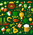st patrick pattern leprechaun character with gold vector image vector image