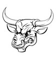bull mascot character vector image vector image