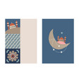 set of hand drawn ramadan kareem greeting cards vector image