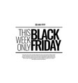 black friday newspaper style promotion banner vector image vector image