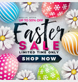 easter sale with color painted egg vector image vector image