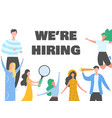 hiring banner recruitment concept with people vector image