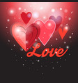 greeting background with hearts vector image