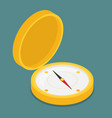 isolated golden color metallic compass icon vector image