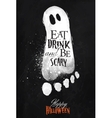 ghosts halloween poster chalk vector image vector image