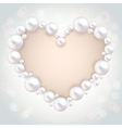 pearl beads wedding invitation frame on grey vector image