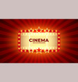 retro style cinema background with stars and film vector image