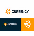 modern professional logo currency in orange vector image