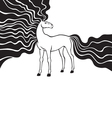 horse long mane vector image vector image