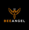 creative outline bee angel logo design idea vector image vector image