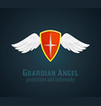 shield and wings icon vector image