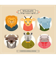 hipster animal icon set vector image