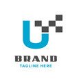 initial logo u technology vector image
