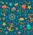 ocean treasures seamless pattern vector image