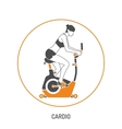 exercise bike and fitness concept vector image vector image