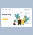 recycling landing page web site interface vector image