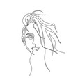 continuous one line portrait woman vector image
