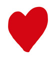hand drawn valentines red heart isolated on white vector image