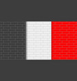 set of black white and red brick wall background vector image vector image