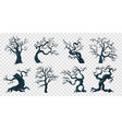 spooky trees transparent set vector image vector image