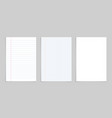 paper notebook for note white sheet with lines vector image