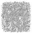 cartoon doodles hair salon vector image